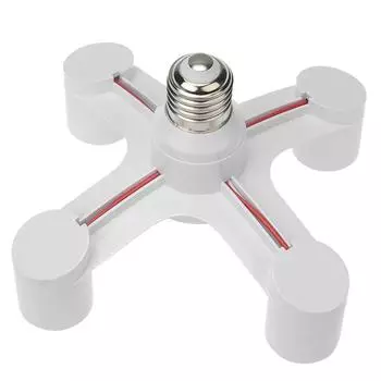 Конвертер головок ламп E27 преобразует головки ламп в патроны с несколькими точками преобразования One Size белый