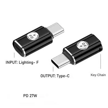 Конвертер IOS в USB C Адаптер USB C Мужской конвертер для мобильного телефона/планшета/ПК/ноутбуков black-with key hole