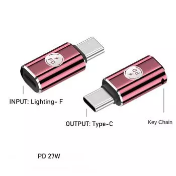 Конвертер IOS в USB C Адаптер USB C Мужской конвертер для мобильного телефона/планшета/ПК/ноутбуков rose red-with key hole