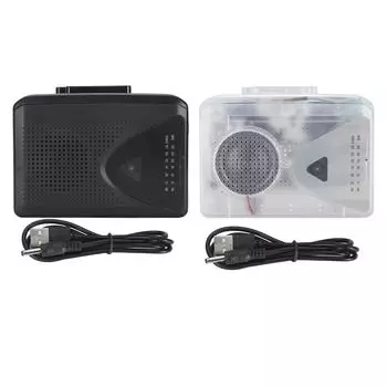 Конвертер кассеты в MP3, автоматический реверс, прозрачный стереоразъем 3,5 мм, разъем для наушников, портативное воспроизведение кассет Black