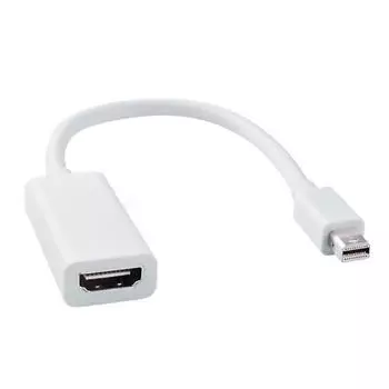 Конвертер Mini DP в HDMI, позолоченный шнур, совместимый с MacBook Pro, MacBook Air, Mac Mini, Microsoft Surface Pro 3/4 и т. д. белый