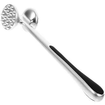 Конвертер молотка для стейка, тендеризатор для мяса, мясорубка для свинины, кухонный молоток, инструмент из нержавеющей стали, двусторонний молоток для домашней кухни 22.00X5.00X4.00CM серебряный