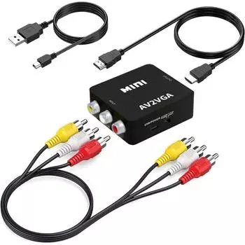 Конвертер RCA в HDMI, адаптер AV в HDMI HDTV To AV Adapter чёрный