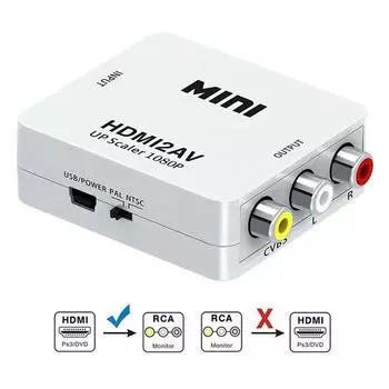 Конвертер-свитчер HDMI в AV/RCA 1080P