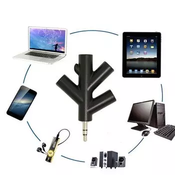 Конвертер Универсальный аудио Aux Multi Port 4 Way 3,5 мм адаптер для наушников 1