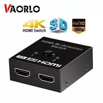 Конвертер VAORLO HDMI поддерживает вырезаемый экран 4k HD, передачу видео и аудио для проектора PS4, телеприставки с низкой задержкой и переключателем чёрный