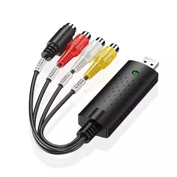 Конвертер VHS в цифровой USB 2.0 Видеоконвертер Карта аудиозахвата VHS Box VHS Видеомагнитофон ТВ в цифровой формат разноцветный