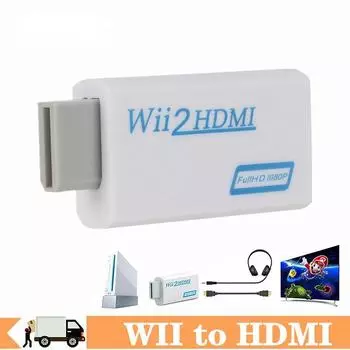 Конвертер WII в HDMI Full HD 1080P Конвертер WII в HDMI Wii 2 HDMI 3,5 мм Аудио для ПК HDTV Монитор Дисплей Переходник Wii в HDMI =0.5m чёрный