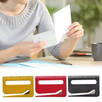 Конвертовскрыватель с увеличительным стеклом, линейкой, эргономичным открывателем для упаковок, ножом для резки конвертов синий