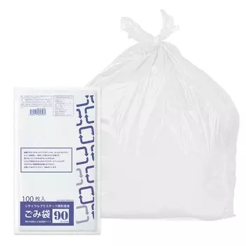 Konya Shoji Garbage White 90L x 100 Изготовлен из переработанного материала Толщина Ширина Высота Молочно-белый полупрозрачный Мешок, Полупрозрачный, кусочки, материалы, 0,02 мм,