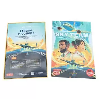 Кооперативная настольная игра Sky Team, Подготовка к посадке, Возраст 14+, Кооперативная игра в кости для 2 игроков, 20 минут