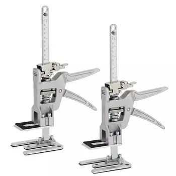 KOOPRO Подставка для домкрата полностью металлическая, набор из 2 шт. с подкладкой, грузоподъемность 200 кг, многофункциональный регулятор высоты с линейкой, ручное подъемное оборудование, мини-домкрат серебряный