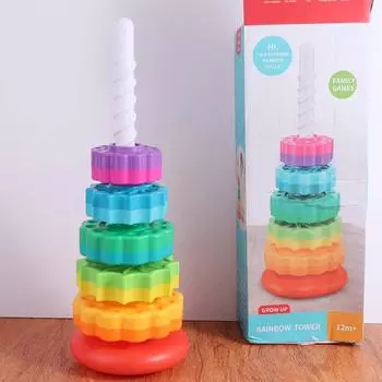 Координация рук и глаз Вращение Радужной Башни Тренировка Восприятия Складывание Радужной Башни Дети