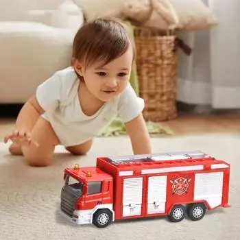 Координация рук и глаз Забавная мода Высокая имитация пожарной машины Дети тянут назад игрушечную модель автомобиля B