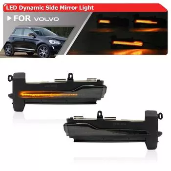 Копченое обновленное боковое зеркало, замена для Volvo XC60 2014-2017, последовательное зеркало заднего вида, поворотники, указатели поворота 31371878 дым
