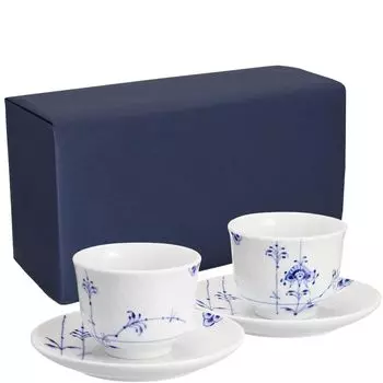 Копенгаген Официальный подарочный чайный сервиз Blue Palmette 125 мл Пара чашек Столовая посуда Рождественский подарок Свадебный подарок Подарок на новоселье aW1017410 Обычный импорт белый