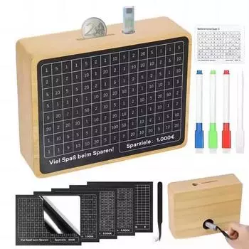 Копилка 1000/2000/3000/5000/10000 евро USD Копилка Bnak со счетчиком Деревянная копилка для сбережений и ящики с числами alcancias