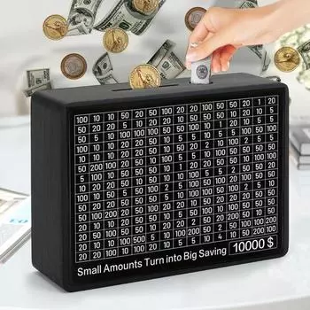 Копилка 500/1000/2000/3000/5000/10000 евро/долларов США Копилка со счетчиком Деревянная копилка для сбережений Цели и коробки с числами