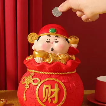 Копилка Цай Шэнь, китайская статуя бога богатства, настольная фигурка, украшение фэншуй, копилка для монет Style A