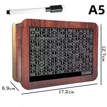 Копилка деревянная копилка 1000/2000/3000/5000/10000 евро с копилкой многоразового использования с целью сбережения и коробками с числами