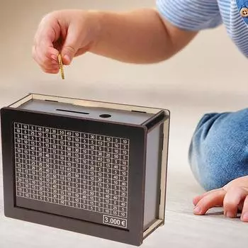 Копилка деревянная копилка 1000/2000/3000/5000/10000 евро с копилкой многоразового использования с целью сбережения и коробками с числами 10000€