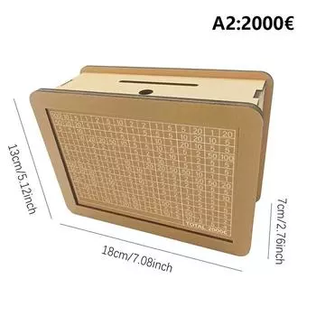 Копилка деревянная копилка 1000/2000/3000 евро с копилкой многоразового использования с целью сбережения и числами