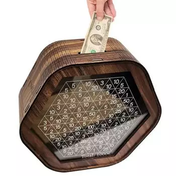 Копилка деревянная копилка шестиугольная деревянная копилка с цифровыми весами копилка для сбережений для детей и взрослых с целями сбережений