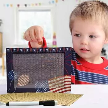 Копилка деревянная с флагом США и счетчиком патриотическая копилка для монет и денег