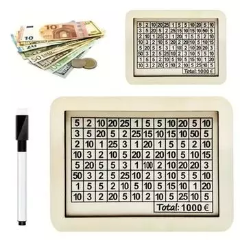 Копилка для денег 500/1000/2000/3000/5000/10000 евро, деревянная копилка для денег, многоразовая копилка с копилками для целей и чисел