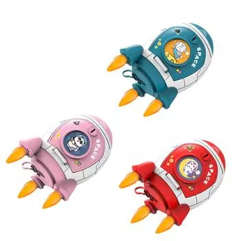 Копилка для мальчиков и девочек, мультяшная космическая ракета, большая емкость, коробка для экономии денег, украшение для рабочего стола синий