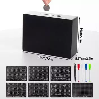 Копилка для монет 1000/2000/3000/5000 долларов США Пластиковая копилка с целью сбережения и числами, многоразовые деньги, монетница, рождественский подарок