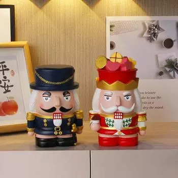 Копилка для монет «Щелкунчик», смоляная фигурка солдата-Щелкунчика, копилка, многофункциональная фигурка солдата-Щелкунчика для сохранения домашнего декора G