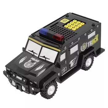 Копилка для монет в форме машинки, электронная игрушка-копилка со светом, подарки на день рождения, черная