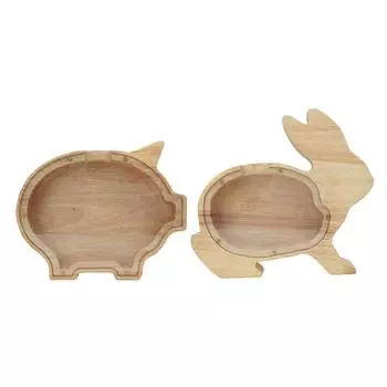 Копилка для монет в виде животных, милая мультяшная копилка, деревянная копилка для сбережений в виде животных для мальчиков, девочек и взрослых Pig