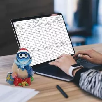 Копилка для монет Yousheng Snake, мультяшная фигурка змеи из смолы, расписанная вручную в виде шляпы Санты, копилка для домашнего офиса, декор стола синий