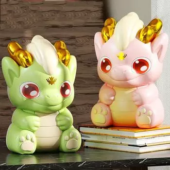 Копилка Дракона с дизайном «Когти дракона» Яркая игрушка-копилка «Дракон» Новогодняя копилка «Новогодняя» зелёный