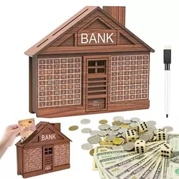 Копилка из дерева для дома со счетчиком, большая емкость, копилка, контейнер для монет, денег, для детей и взрослых, кейс для экономии денег, рождественский подарок EU B