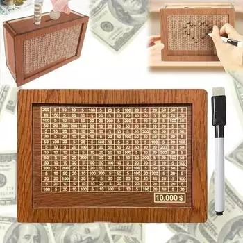 Копилка из натурального дерева ручной работы, декоративная одноразовая копилка со счетчиком денег, копилка для детей и взрослых