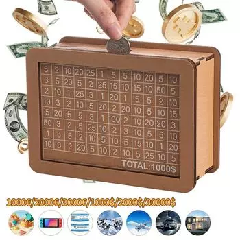 Копилка из натурального дерева ручной работы, декоративная одноразовая копилка со счетчиком денег, копилка для детей и взрослых