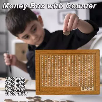 Копилка из натурального дерева ручной работы, декоративная одноразовая копилка со счетчиком денег, копилка для детей и взрослых