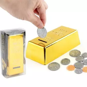Копилка Копилка для детей Копилка для детей Золотой слиток Кирпич Копилка Чехол для подарков на день рождения Декор для дома