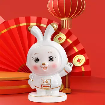 Копилка-кролик, скульптура-статуя животного, украшение для рабочего стола, полки домашнего шкафа белый