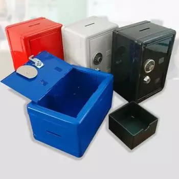 Копилка Многофункциональная износостойкая металлическая мини-сейф-копилка для дома розовый