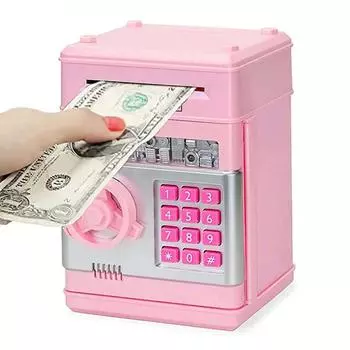 Копилка, наличная монета, банкомат, электронная монета, денежный банк для детей розовый
