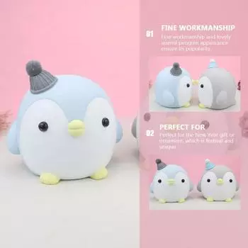 Копилка-пингвин для детей, украшение для дома, держатель для денег в форме мальчика, банка для монет, виниловая настольная декоративная милая емкость для малышей