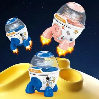 Копилка-ракета, симпатичная, для раннего обучения, подарки на день рождения, копилка с ключом для мальчиков, девочек, детей в возрасте от 3 до 8 лет синий