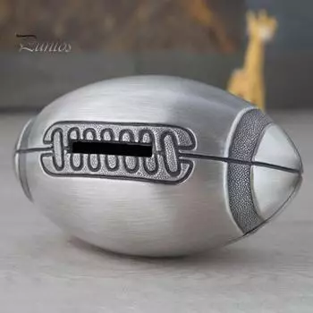 Копилка-регби, металлическая копилка для денег со съемным дном, спортивная тематическая копилка для денег для детей и взрослых metal