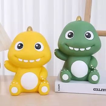 Копилка ручной работы в виде динозавра, милая мультяшная копилка в виде динозавра для мальчиков/девочек зелёный