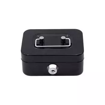 Копилка с ключом 4,5-дюймовый металлический денежный ящик Стальной денежный сейф Банка для хранения мелкой наличности с замком 2 ключа Безопасный ящик для хранения монет Банк серый