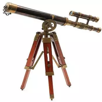 Копия двухствольного лондонского латунного телескопа викторианской эпохи на триодной подставке. Домашний декор, настольная подставка. Идеи подарков...